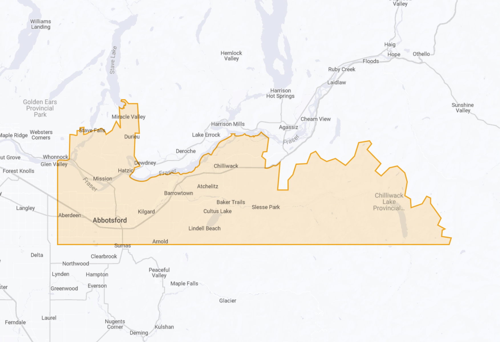Map of Abbotsford / Chilliwack