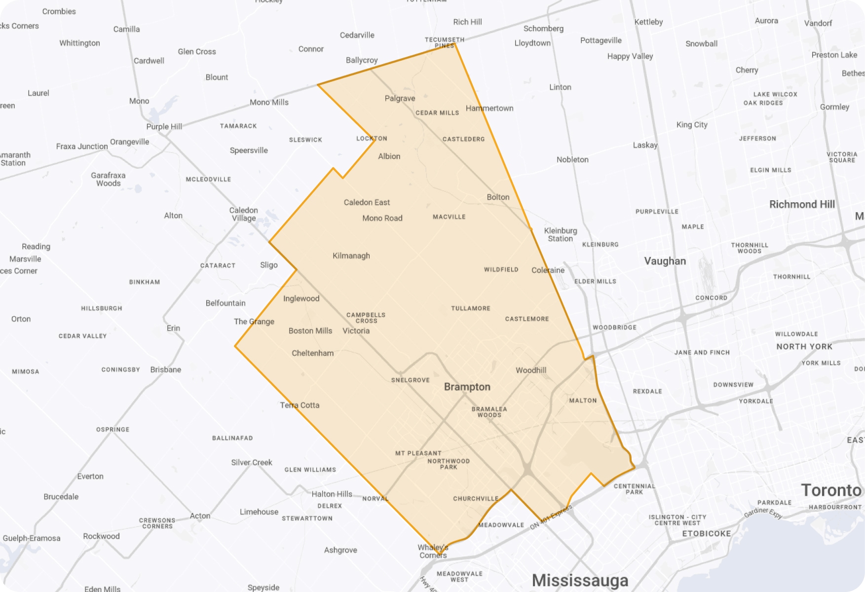Map of Brampton