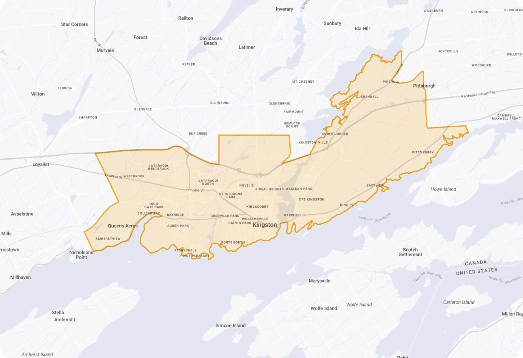 Map of Kingston