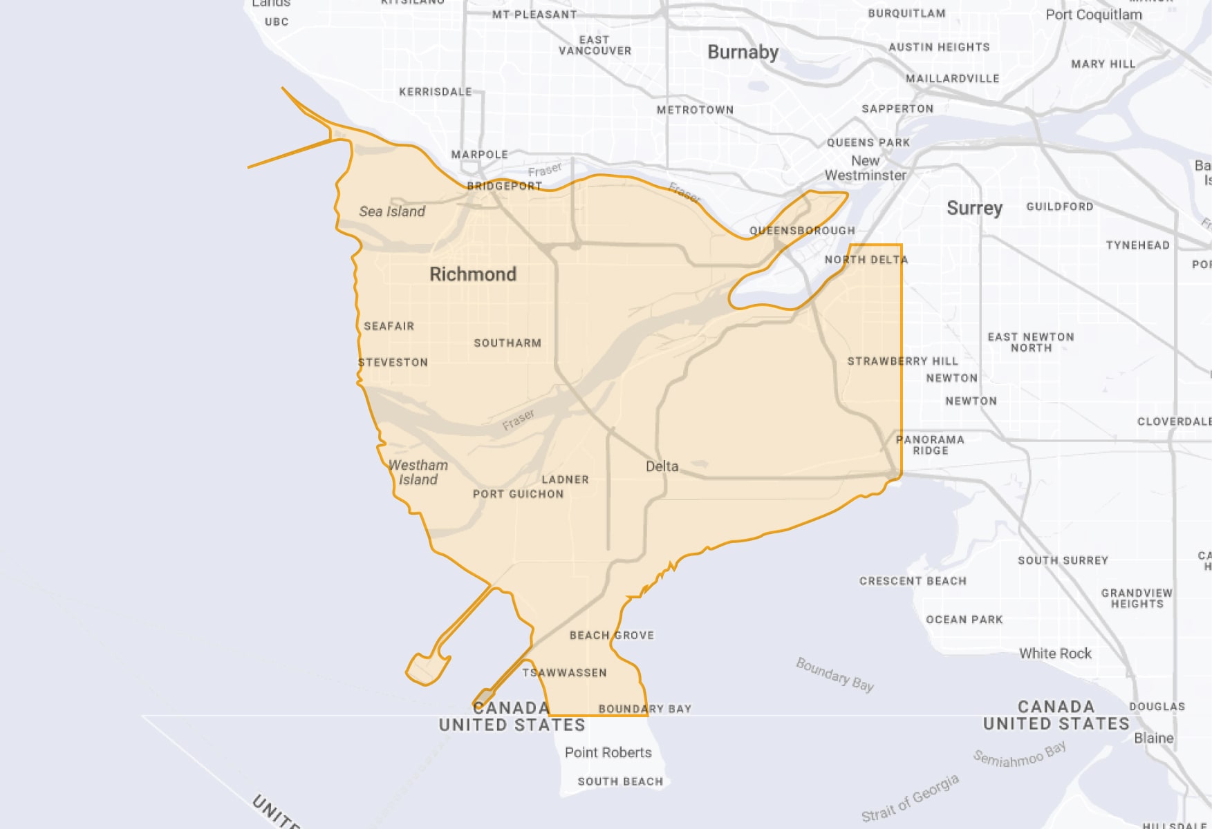 Map of Richmond / Delta