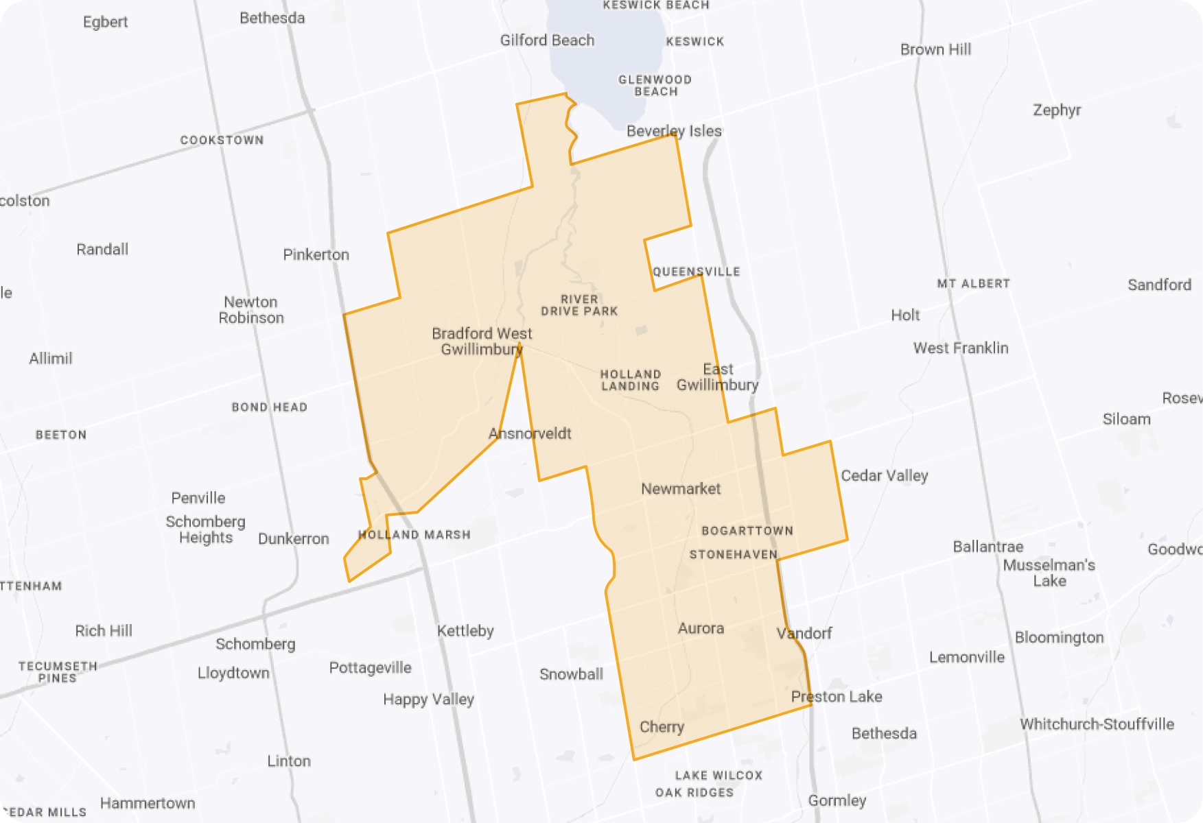 Map of Newmarket / Aurora