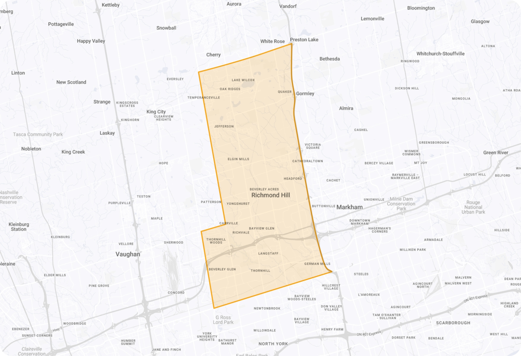 Map of Richmond Hill / Thornhill