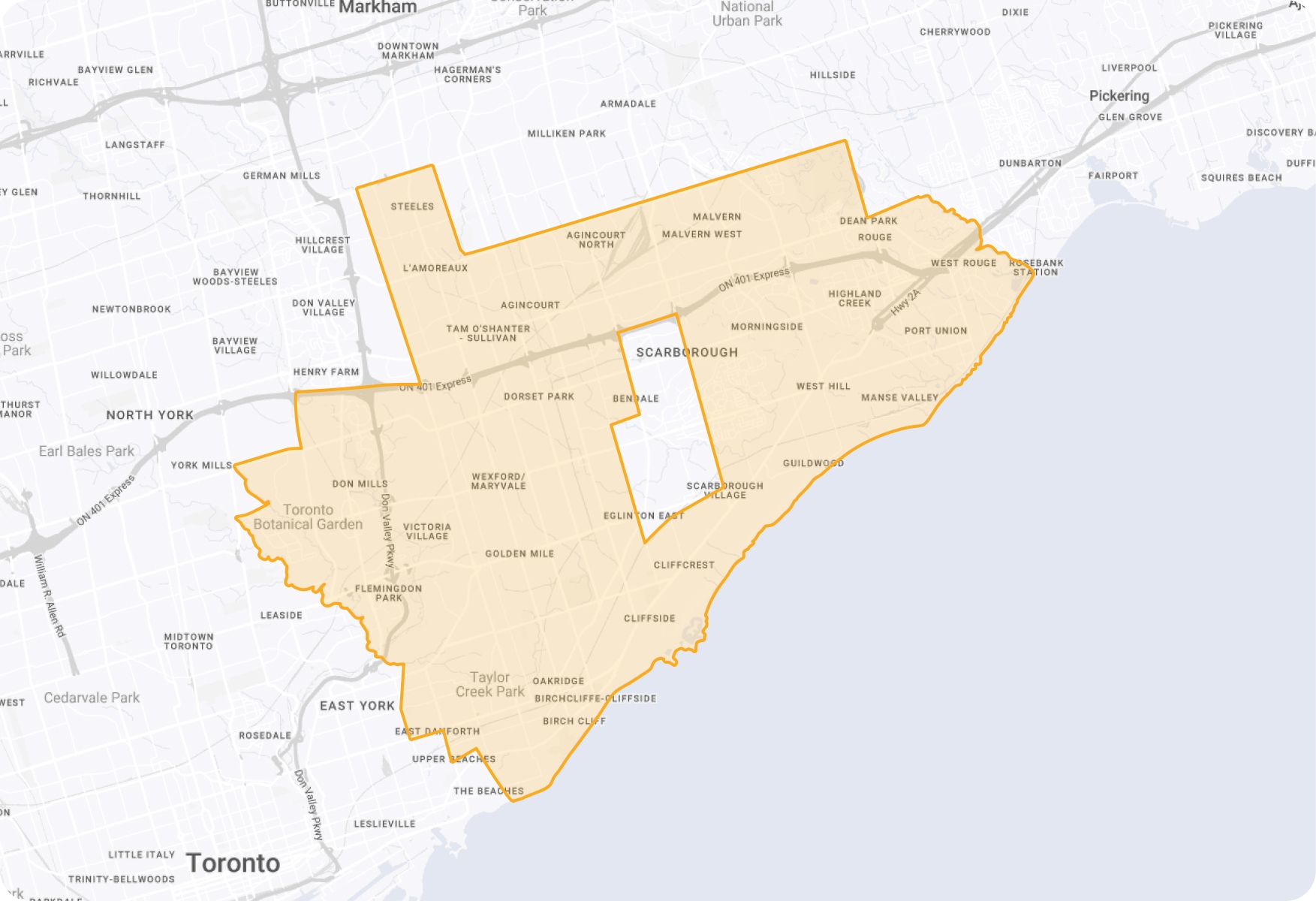 Map of Scarborough