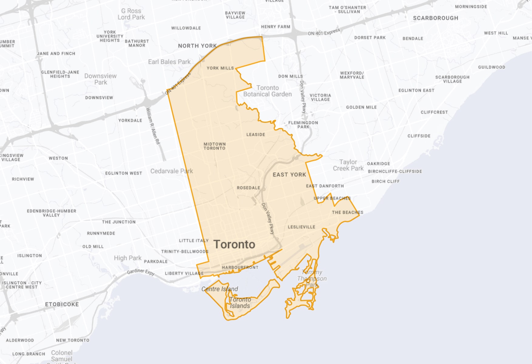 Map of Toronto